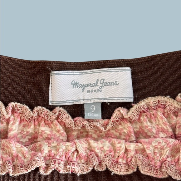 Mayoral Jeans Spain Adult Size XS 24x12 Youth 9 Mini Skirt Stretchy Neutral Cute - Picture 3 of 6